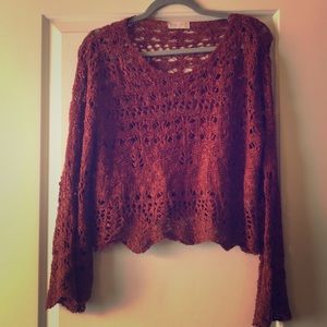 Orange crochet sweater
